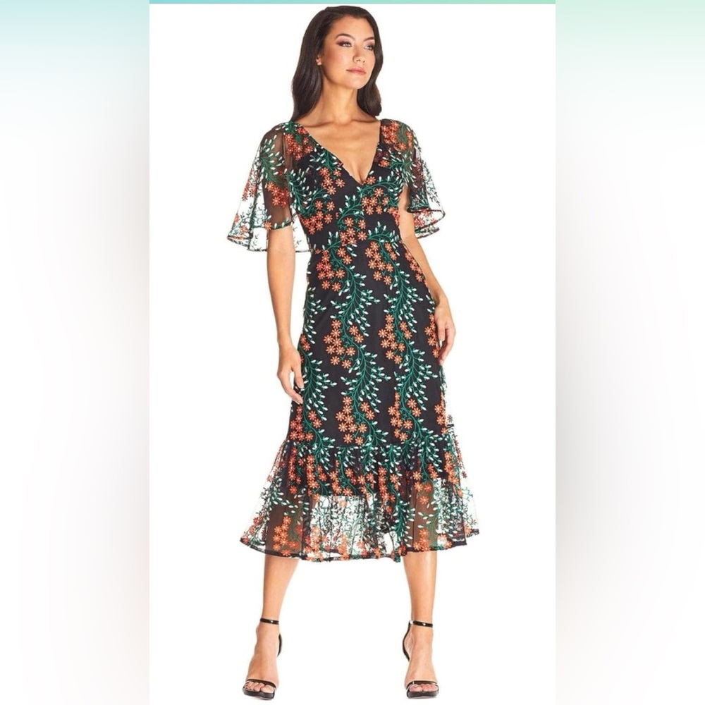 New Dress the Population Virginia
Black Floral Midi Day Dress XS